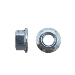 100 Ecrous Hexagonaux à Embase Crantée M10 mm - DIN 6923 - 8 - Zingué blanc -^D-Work New