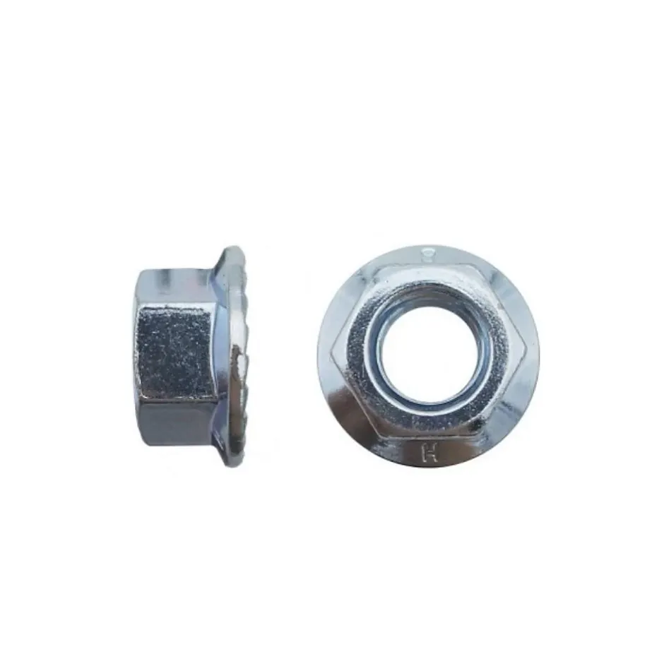 50 Ecrous Hexagonaux à Embase Crantée M16 mm - DIN 6923 - 8 - Zingué blanc --D-Work