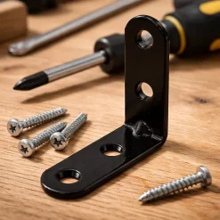 4 Equerres de chaise Acier Noir l.14 x H.30 x P.30 mm^Diall Outlet