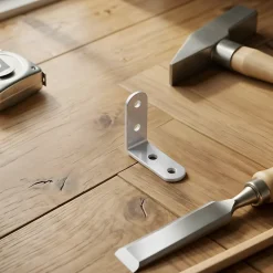 4 Equerres de chaise Acier Blanc l.14 x H.30 x P.30 mm^Diall New