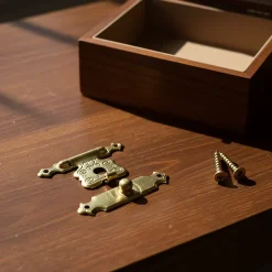 2 fermoirs coffrets Acier laitonné l. 28 mm x H. 17 mm^Diall Clearance