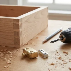 4 Ferrures d'assemblage 41 x 23 x 15 Acier laitonné^Diall Discount