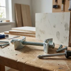 2 ferrures d'assemblage de plan de travail Ø6 x L.65 mm acier zingué-Diall Clearance