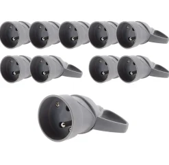 10 fiches femelles anneau 16A 2P + T noir^Zenitech New