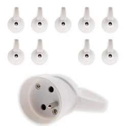 10 fiches femelles 2P+T blanc^Zenitech Online