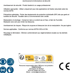 10 Filets et 2 Ecrous Montés D. 18 x 100 mm - ASTM A193 et ASTM A194 - Brut --D-Work Outlet