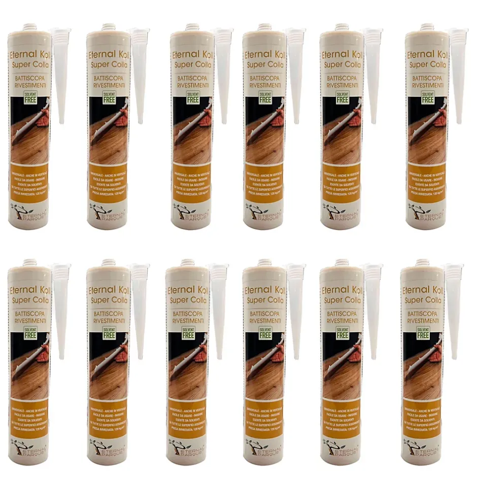 12 flacons de 310gr ETERNAL KOLL Super colle pour plinthes, panneaux acoustiques et PVC SANS SOLVANTS^Eternal Parquet Clearance
