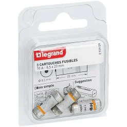 3 fusibles céramique 8.5 x 23 mm avec voyant-Legrand Outlet