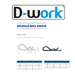 100 Goupilles BETA D. 4 mm - Zingué blanc -^D-Work Sale