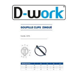 100 Goupilles Clips D. 6 mm - Zingué blanc --D-Work Sale