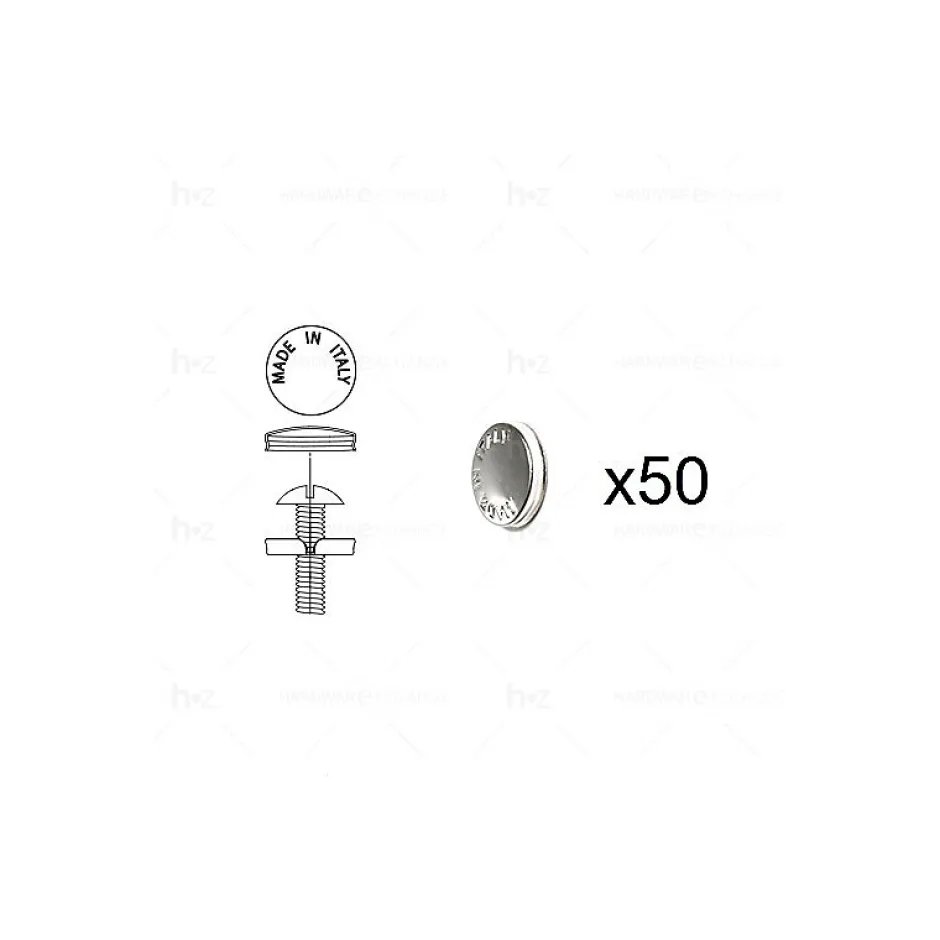 1 Kit composés de 50 cache-vis nickel brillant, Lot de 6-Hardwarexchange Sale
