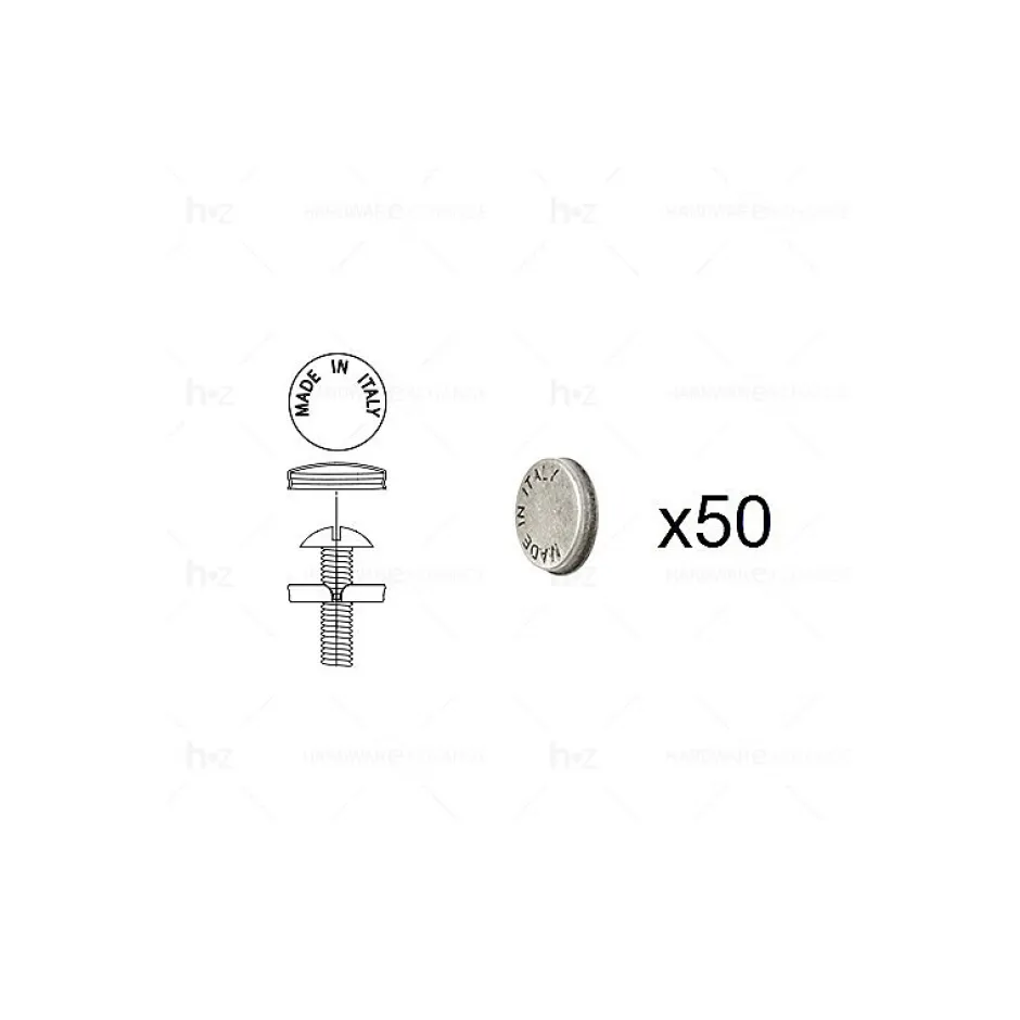 1 Kit composés de 50 cache-vis argent vieilli Lot de 25^Hardwarexchange Discount