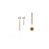 1 kit composés de 2 vis 4x25 mm + 2 vis 4x50 mm Patine royale en or ivoire-Hardwarexchange Discount