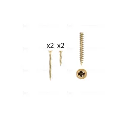 1 kit composés de 2 vis 4x25 mm + 2 vis 4x50 mm Patine royale en or ivoire-Hardwarexchange Discount