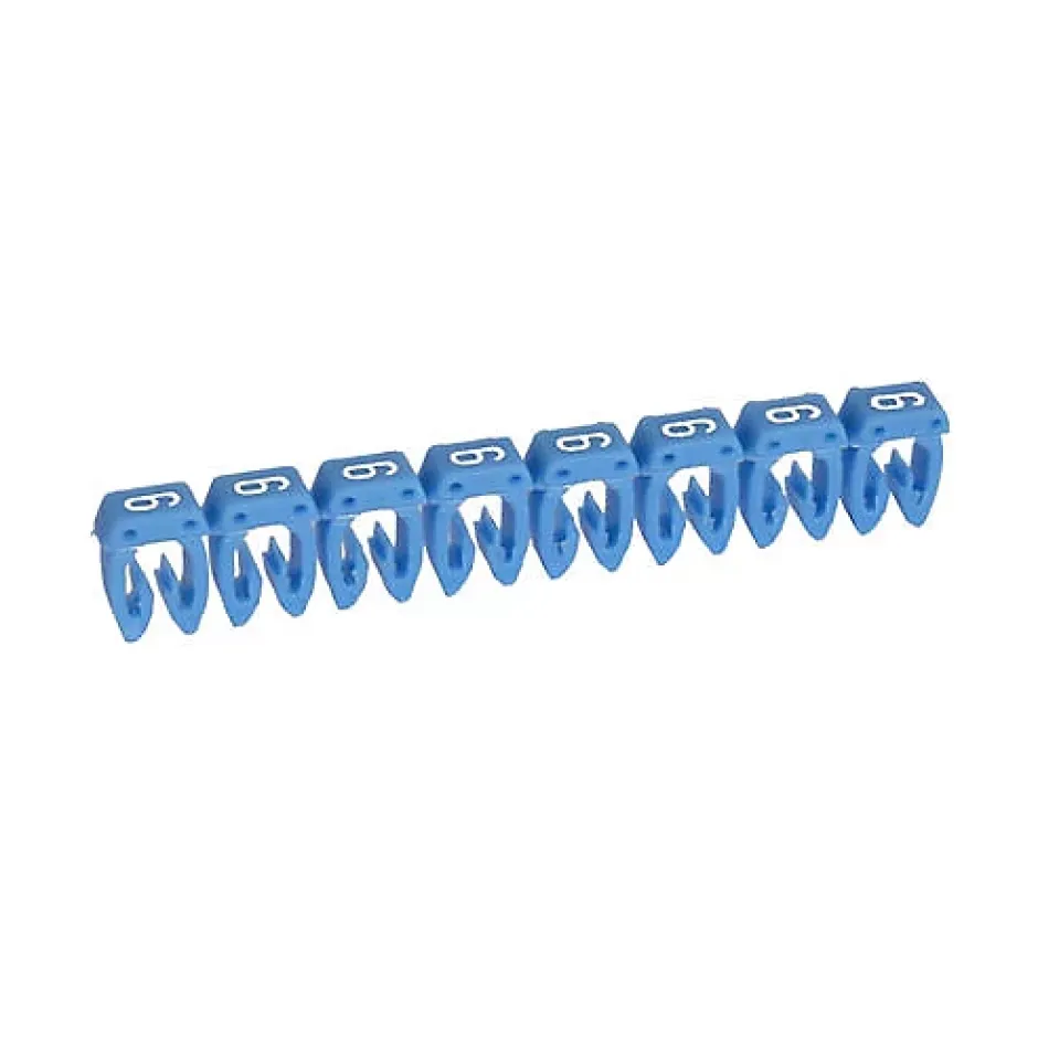 038216 - Boite De 1200 Repères Cab 3 Pour Fils 0,5mm² à 1,5mm² - Marquage Chiffre 6 Bleu^Legrand