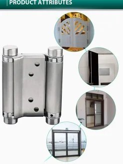 1 paire de charnières de porte battante à double action réglables en acier inoxydable pour comptoir de salon de café^Deko New