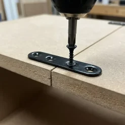 4 Pattes d'assemblage Acier Noir L.60 x H.15 x EP.2mm^Diall Discount