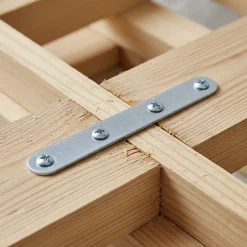 4 Pattes d'assemblage Acier zingué L.120xH.15xEP.2 mm-Diall Discount