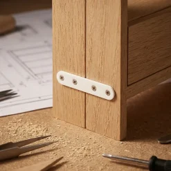 4 Pattes d'assemblage Acier Blanc L.60 x H.15 x EP.2mm-Diall Outlet