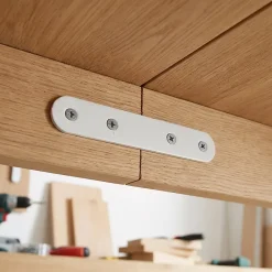 4 Pattes d'assemblage Acier Blanc L.80 x H.15 x EP.2mm-Diall New