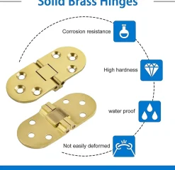 4 PCS charnière de table, Flip Charnière en laiton massif à rabat, pour tiroir, table, bureau, machine à coudre-Deko New