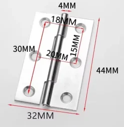 24 pcs en acier inoxydable meubles de maison matériel Charnière de porte Long 44 mm x 34 mm-Deko Outlet