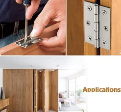 24 pcs en acier inoxydable meubles de maison matériel Charnière de porte Long 44 mm x 34 mm-Deko Outlet