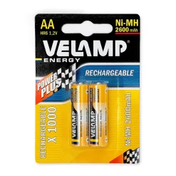 2 piles rechargeables ni-mh stilo AA 2600 mAh-Velamp Clearance