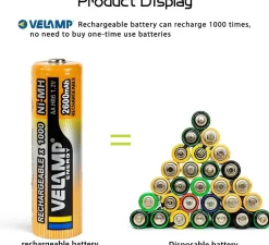 4 piles rechargeables ni-mh aaa1000 mAh^Velamp Best