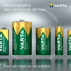 2 Piles rechargeables Ni-MH C (HR14)^Varta Discount
