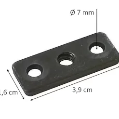4 platines 3 trous ø7 mm x L. 39 mm x l. 16 mm-Diall Discount