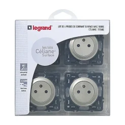 4 prises 2 pôles+terre à vis Céliane titane^Legrand Outlet