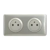 2 prises 2 P+T pré-câblées Céliane titane^Legrand New