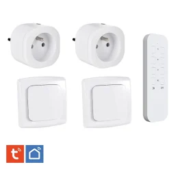 2 Prises intérieures 3680W connectées Wifi + 2 Interrupteurs + Télécommande^Kyf