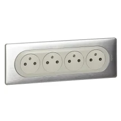 4 prises pré-câblées Céliane aluminium-Legrand Best