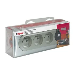 4 prises pré-câblées Céliane aluminium-Legrand Best