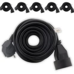 6 prolongateurs 16A 2P+T noir 10m-Zenitech Online