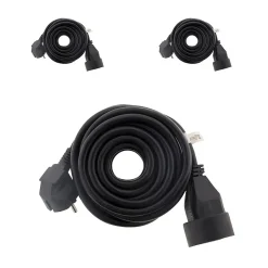 3 prolongateurs 16A 2P+T Noir 5m^Zenitech Outlet