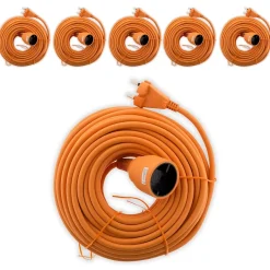 6 prolongateurs sans terre obturateur 16A 50m orange^Zenitech Clearance