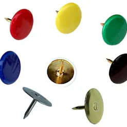 100 punaises multicolores à tête ronde et plate-Diall Online