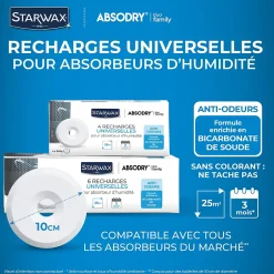 4 recharges de 500g universelles pour absorbeur d'humidité^Starwax Best