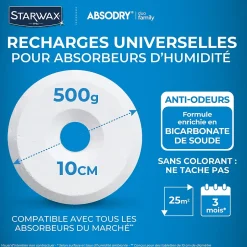 4 recharges de 500g universelles pour absorbeur d'humidité^Starwax Best