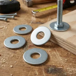 4 rondelles plates larges acier zingué Ø12 mm-Diall