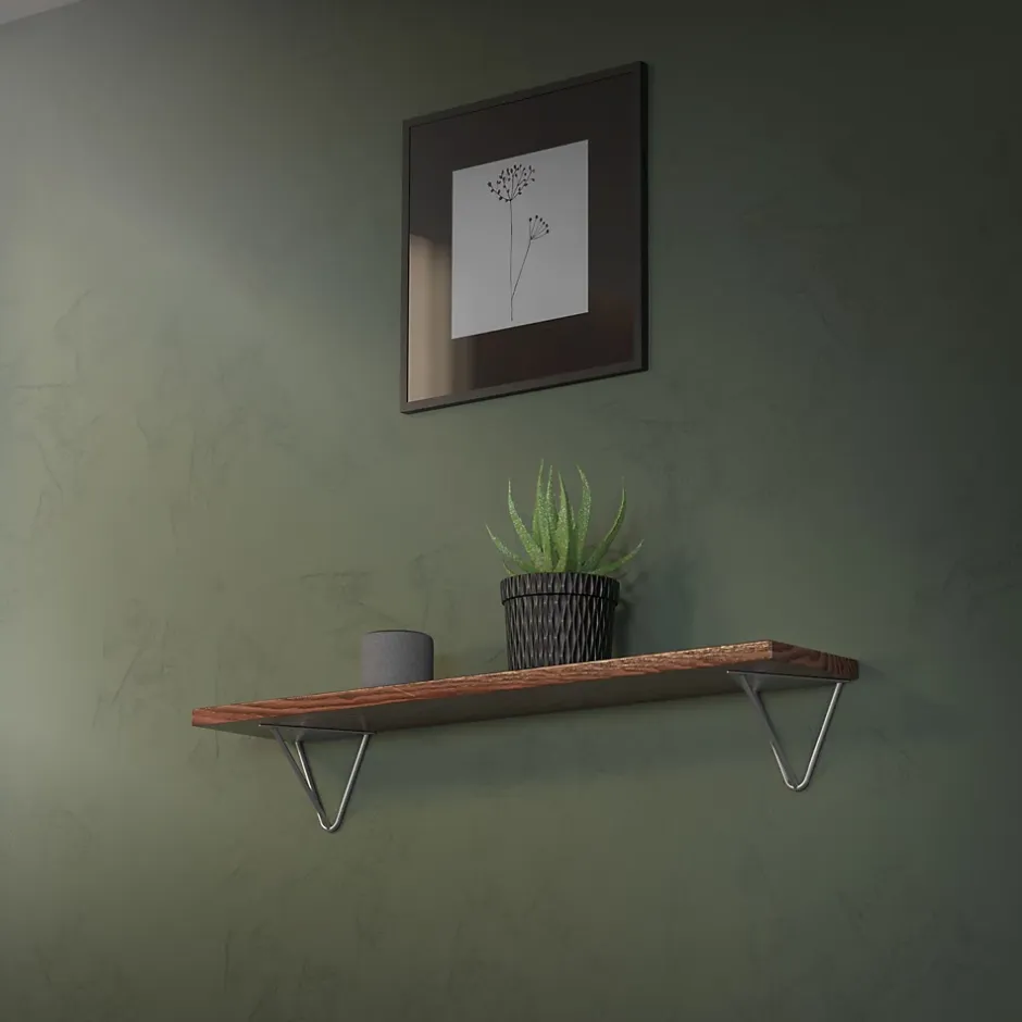 2 Support d'Etagere d'angle triangle en métal gris avec vis 160mm^Ml-Design Best