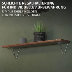 2 Support d'Etagere d'angle triangle en métal gris avec vis 160mm^Ml-Design Best