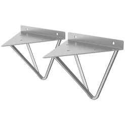 2 Support d'Etagere d'angle triangle en métal gris avec vis 160mm^Ml-Design Best