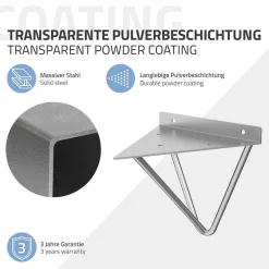 2 Support d'Etagere d'angle triangle en métal gris avec vis 160mm^Ml-Design Best