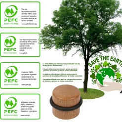 4 Un. Butée de porte adhésive en bois de chêne naturel - Diamètre 37MM^Nesu Hot