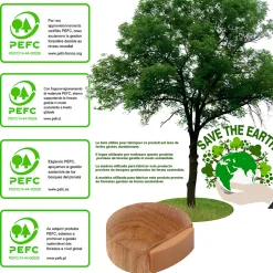 4 Un. Butée de porte adhésive en bois de chêne naturel 45x42MM-Nesu Outlet