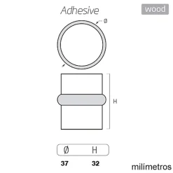 10 Un. Butée de porte adhésive en bois laqué blanc - Diamètre 37MM-Nesu Sale